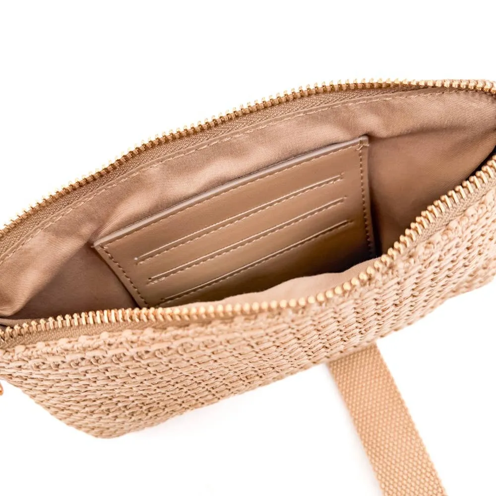 Rome Raffia Clutch Card Wallet Wristlet by Pretty Simple