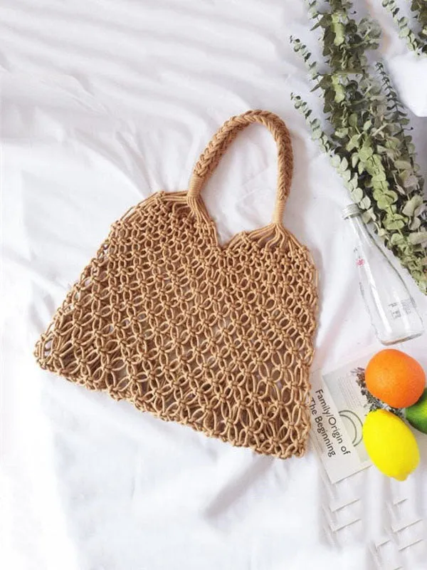 Rope Weaving Hollow Tote