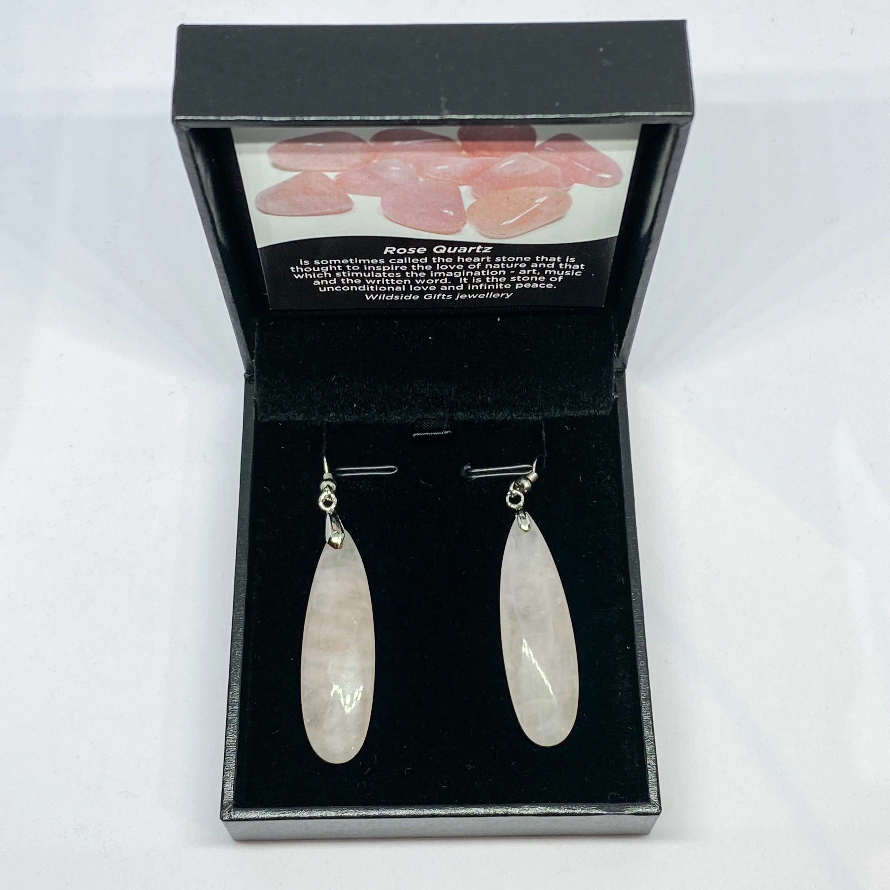 Rose Quartz Long Drop Earrings