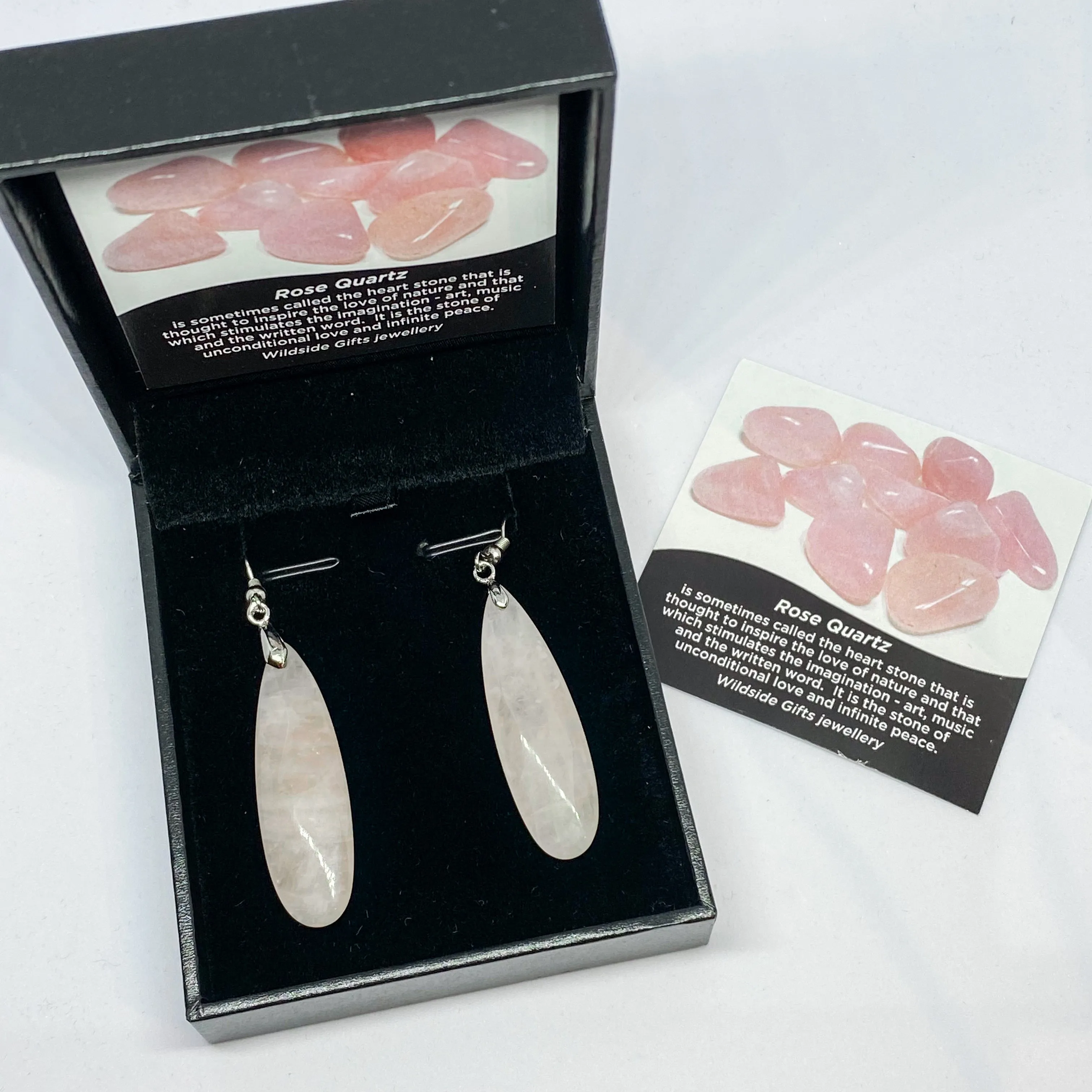 Rose Quartz Long Drop Earrings