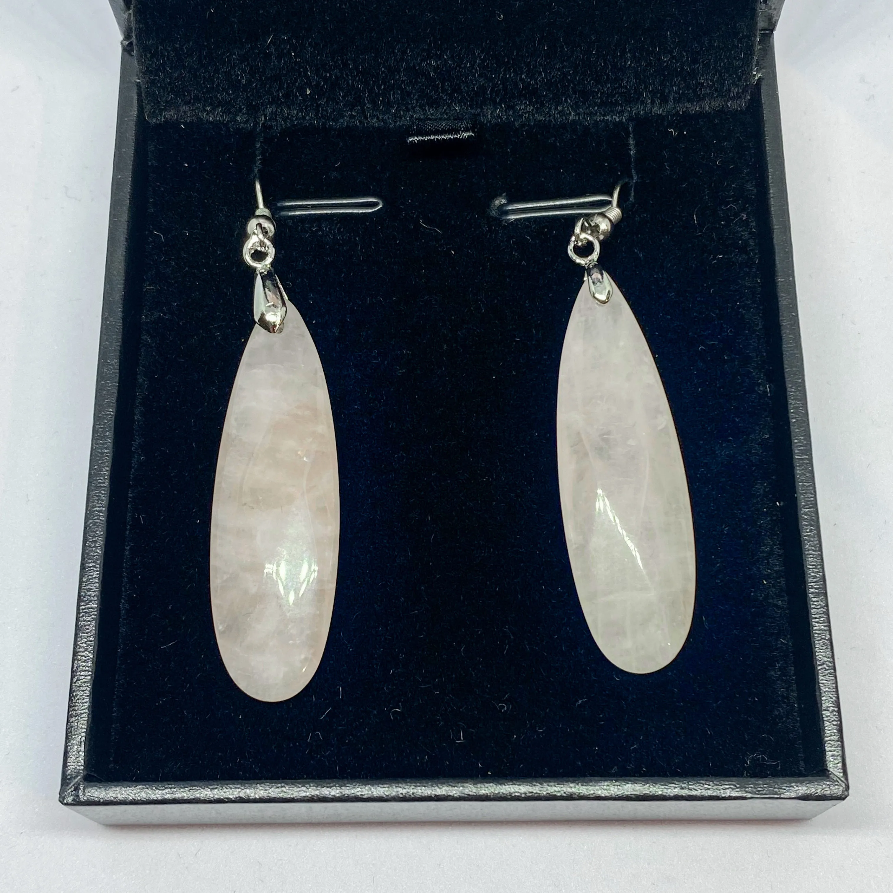 Rose Quartz Long Drop Earrings