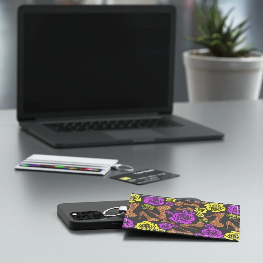 Saffiano Leather Card Holder 'Purple Gold'