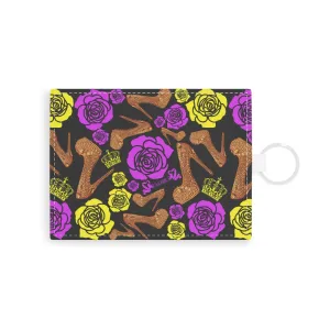 Saffiano Leather Card Holder 'Purple Gold'