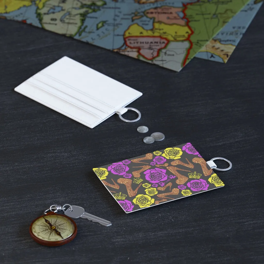 Saffiano Leather Card Holder 'Purple Gold'