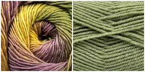 SAGE   LILAC FIELDS - Embossed Phoenix Vortex Shawl KIT