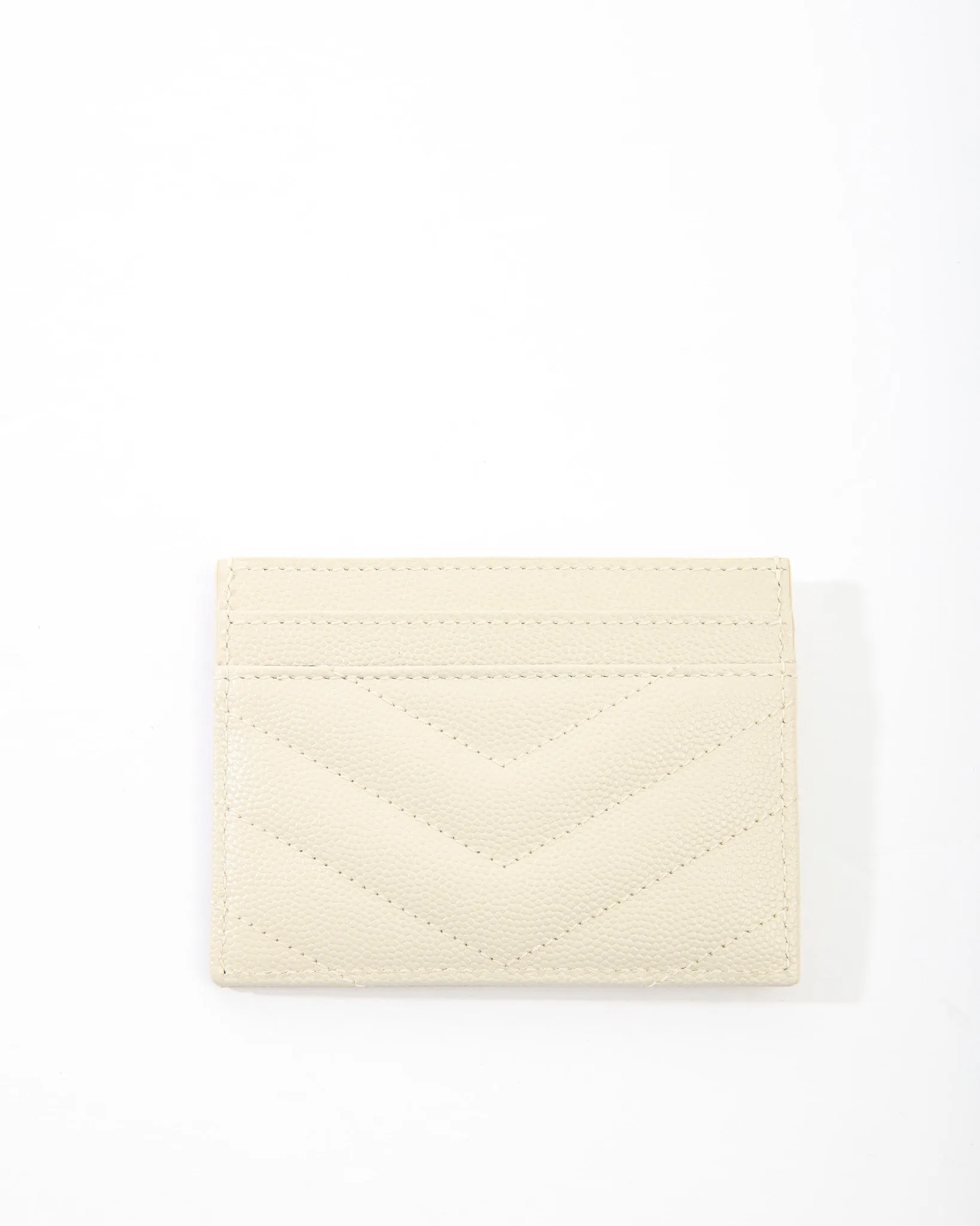 Saint Laurent White Monogram Card Holder