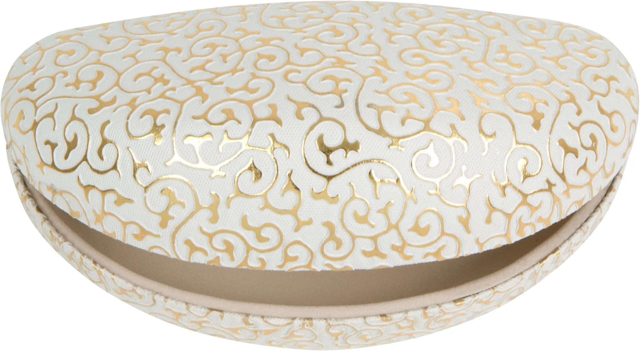 Sakkas Large Clamshell Filigree Embossed Hard Sunglasses Case