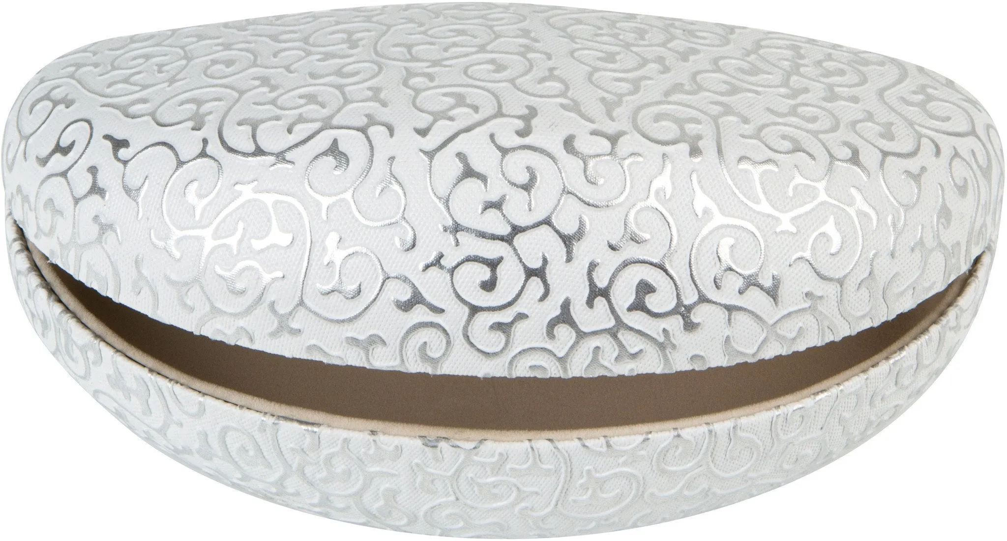 Sakkas Large Clamshell Filigree Embossed Hard Sunglasses Case