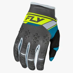 SALES SAMPLE: FLY Racing Kinetic Prix Gloves Charcoal/Hi-Vis LG