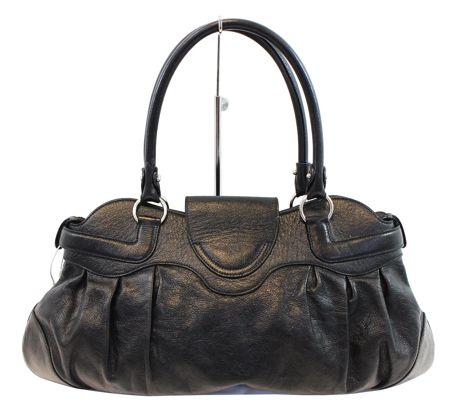 SALVATORE FERRAGAMO Black Calfskin Safari Shoulder Bag - Last Call