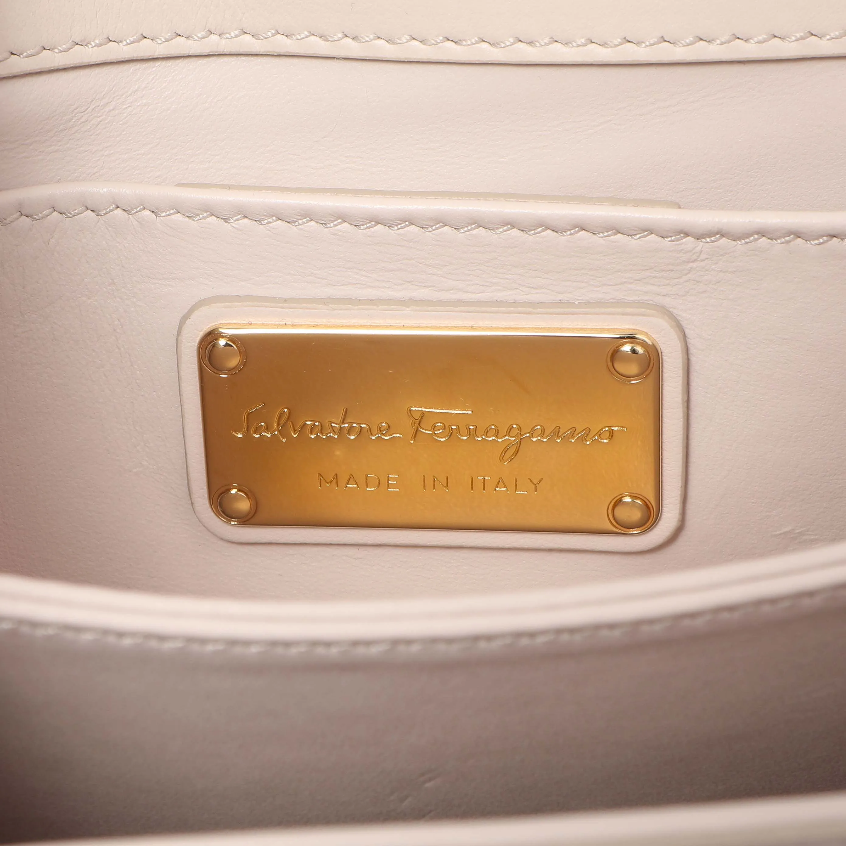 Salvatore Ferragamo Nude Calfskin Thalia Crossbody Bag