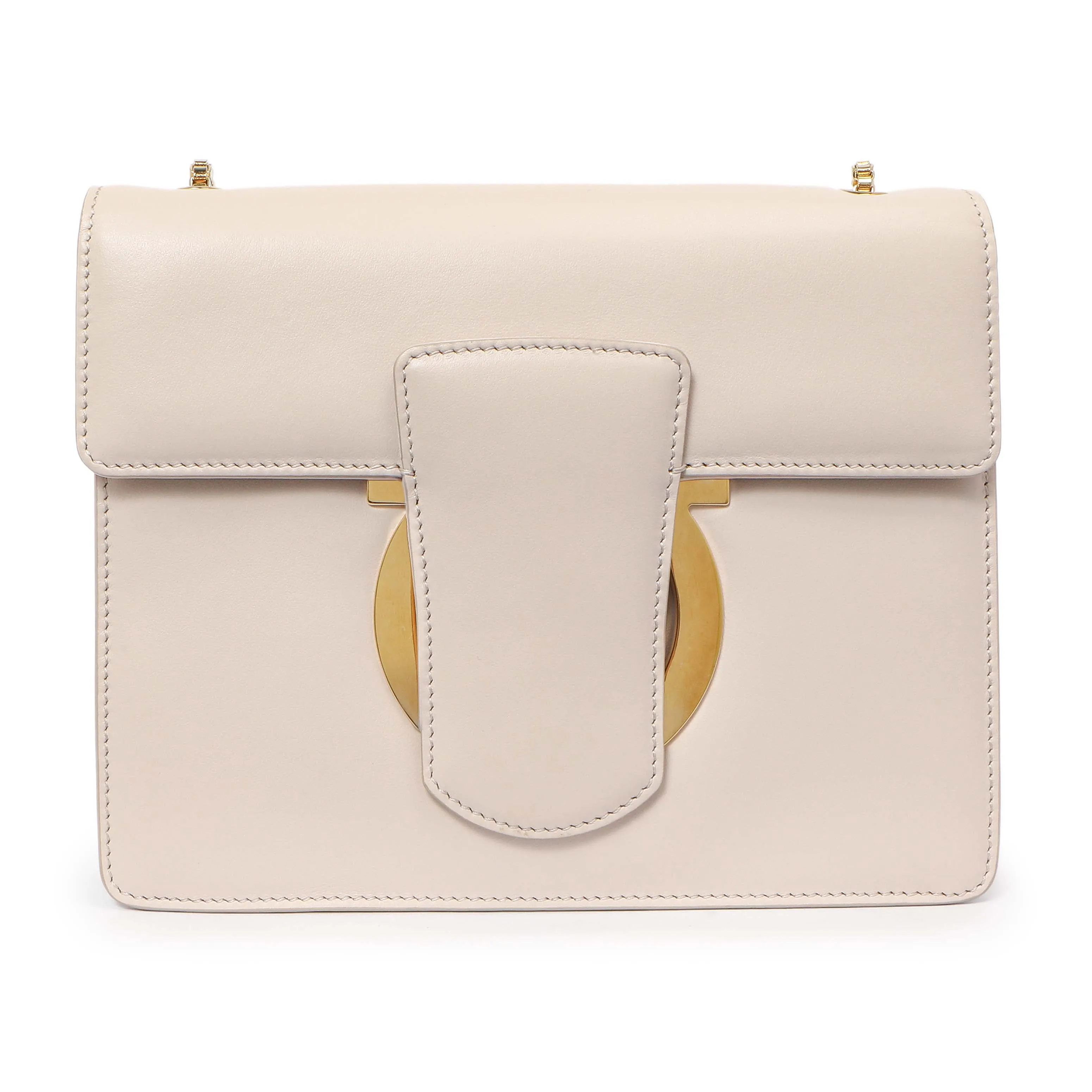 Salvatore Ferragamo Nude Calfskin Thalia Crossbody Bag