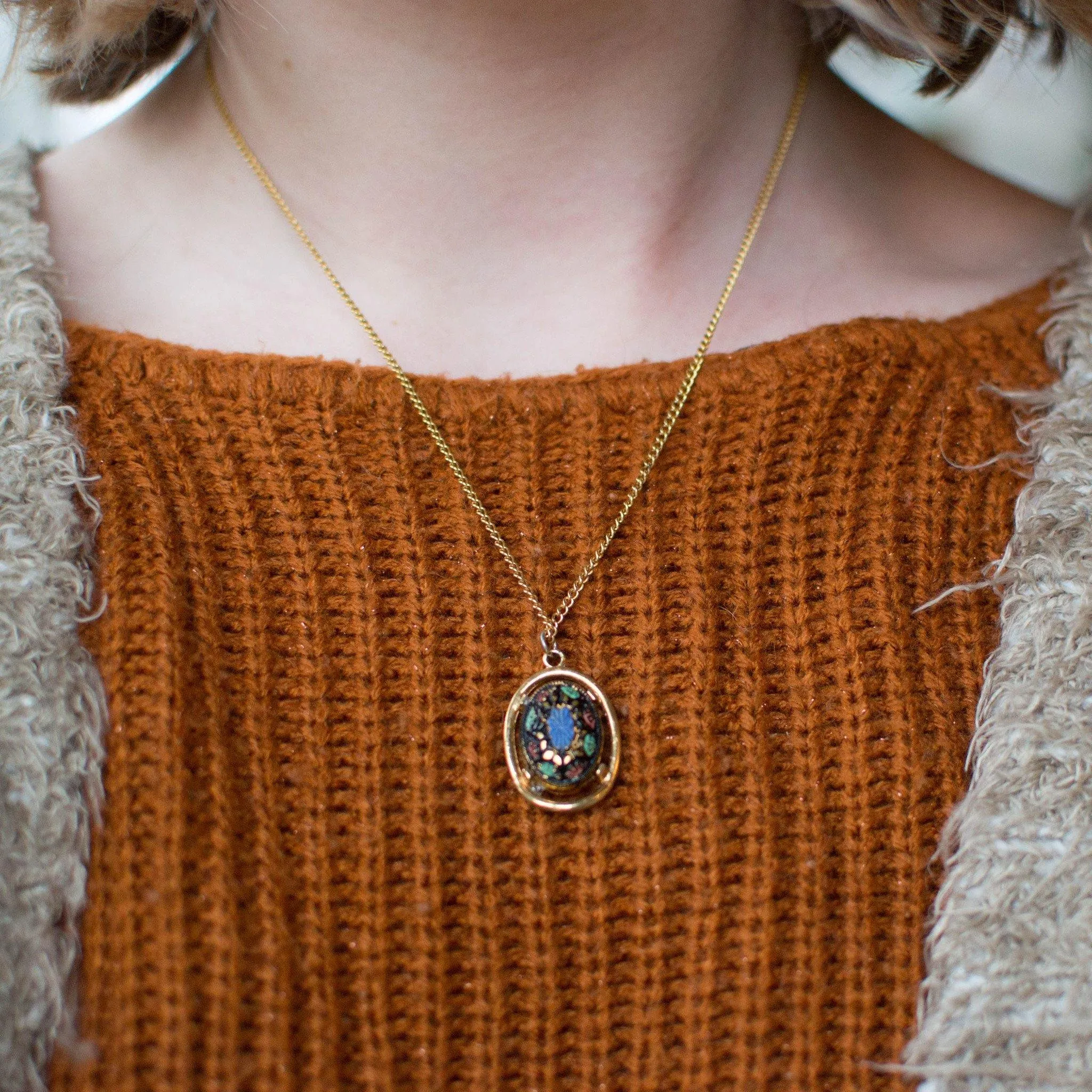 Sarah Coventry Mosaic Pendant Necklace