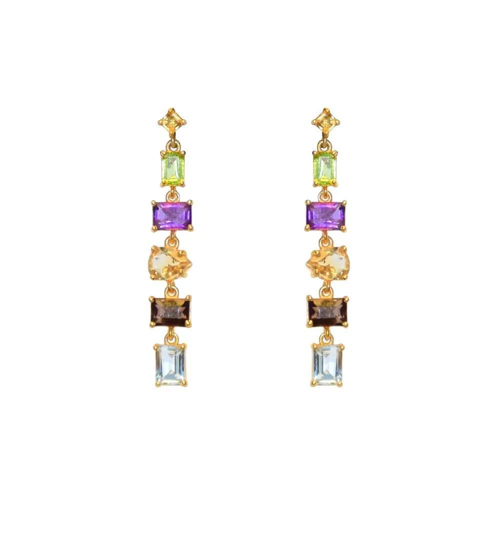 Semi-Precious Stone Drop Earrings