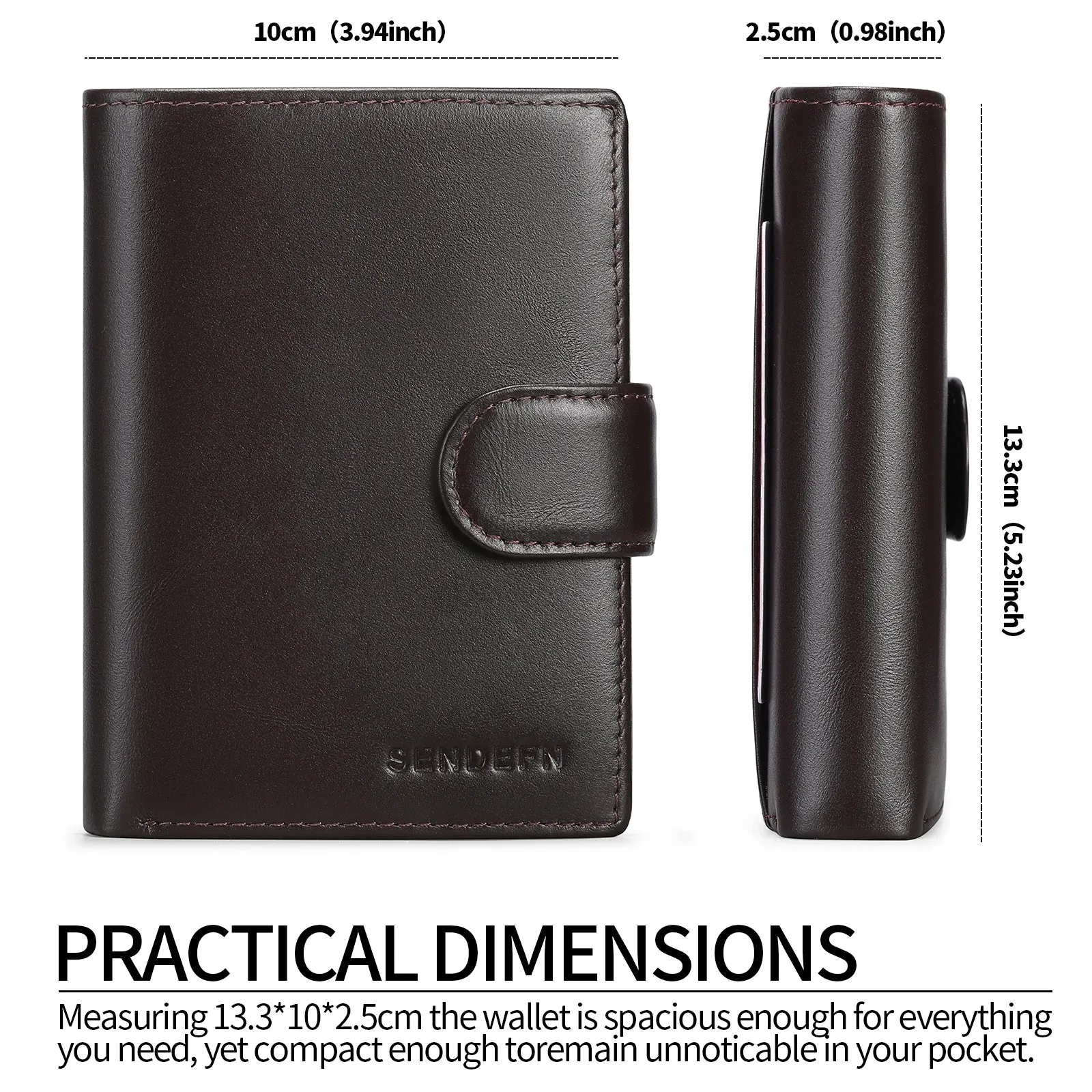 SENDEFN Luxury Smart Wallet with RFID Blocking