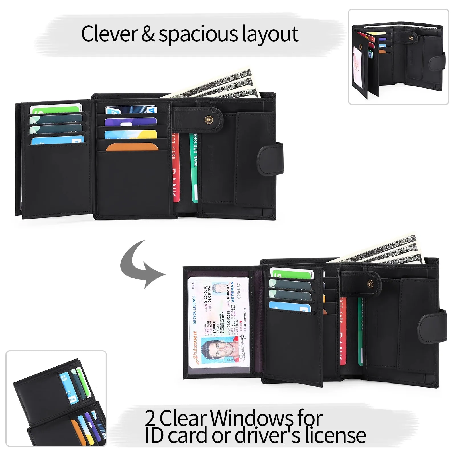 SENDEFN Luxury Smart Wallet with RFID Blocking