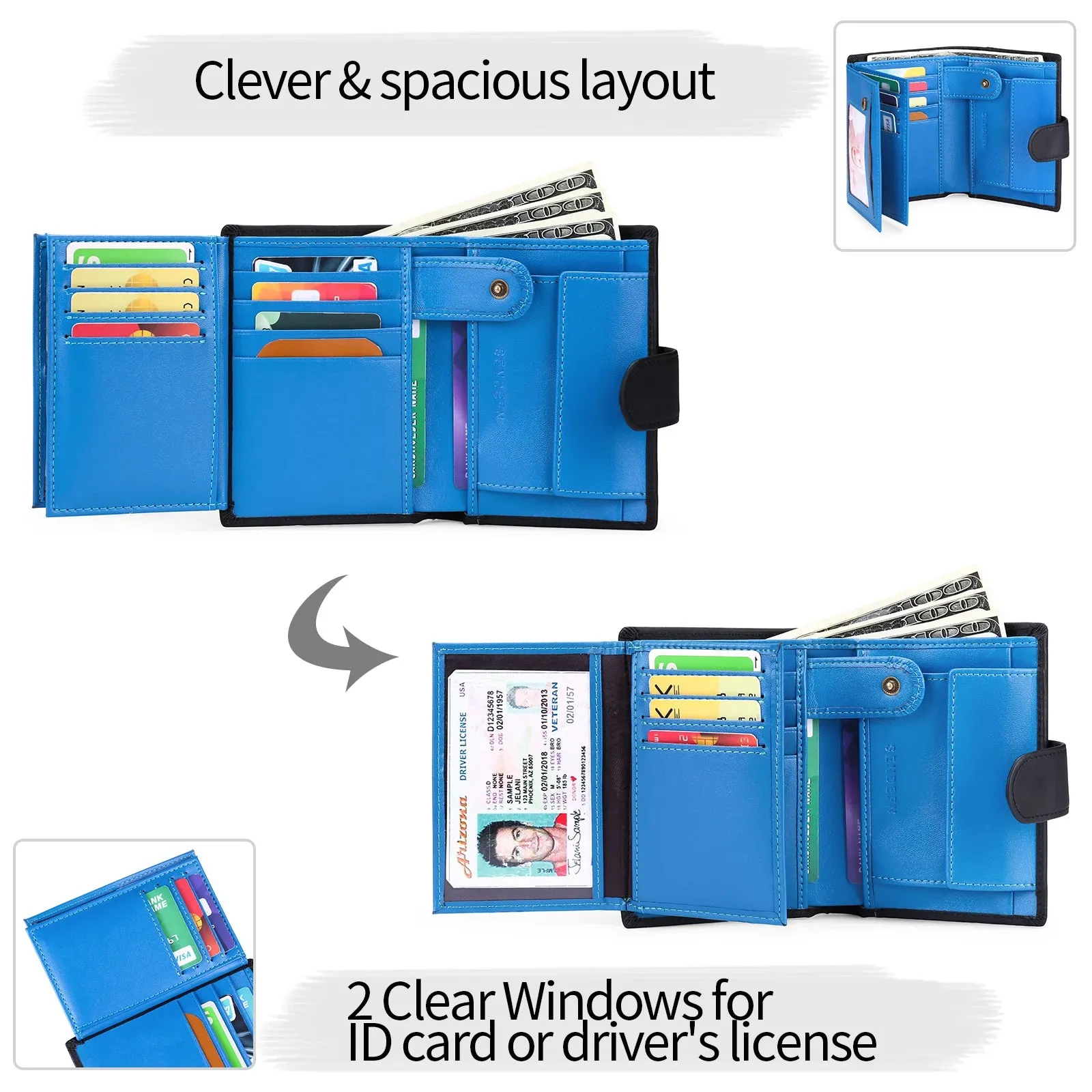 SENDEFN Luxury Smart Wallet with RFID Blocking