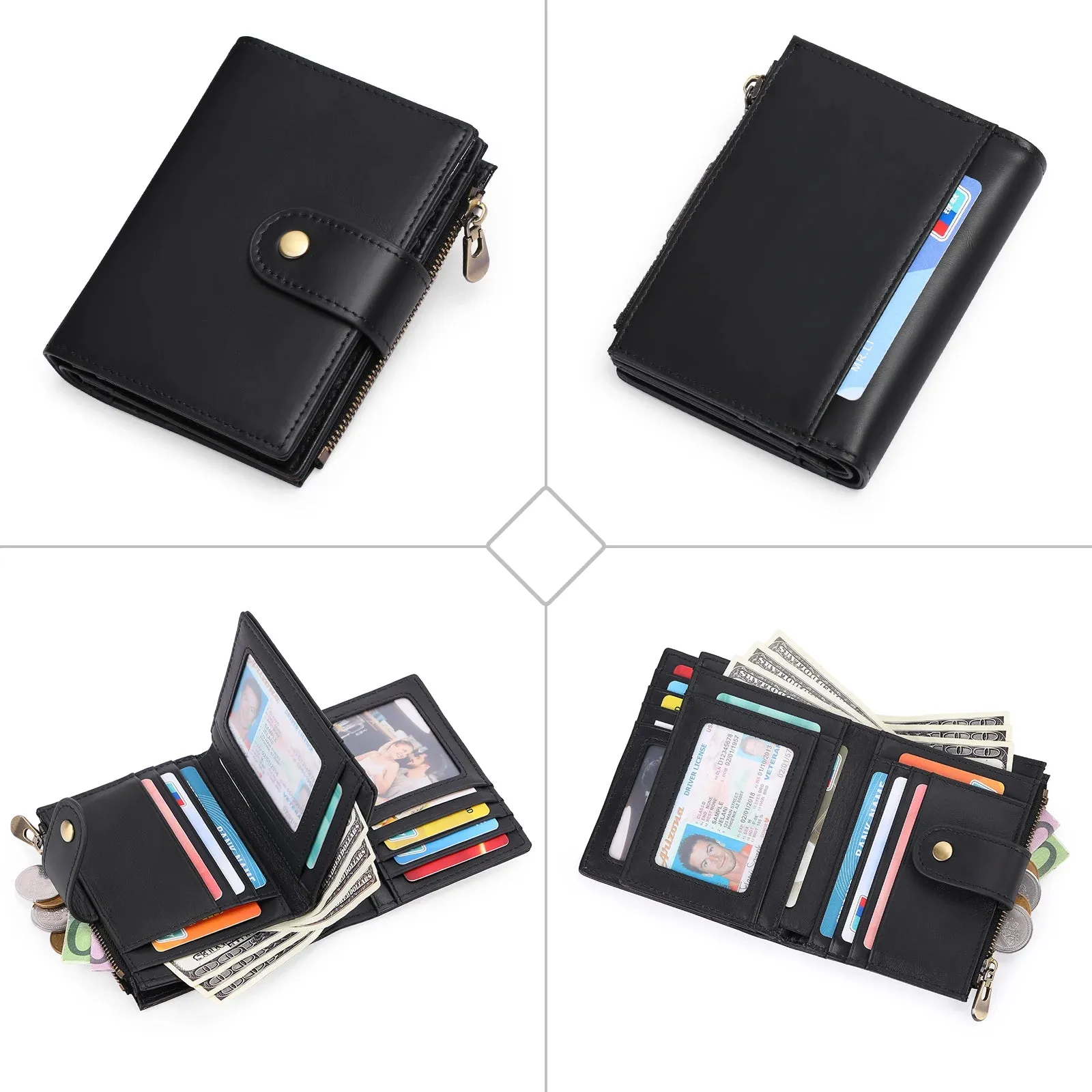SENDEFN Vintage Smart Wallet with RFID Blocking