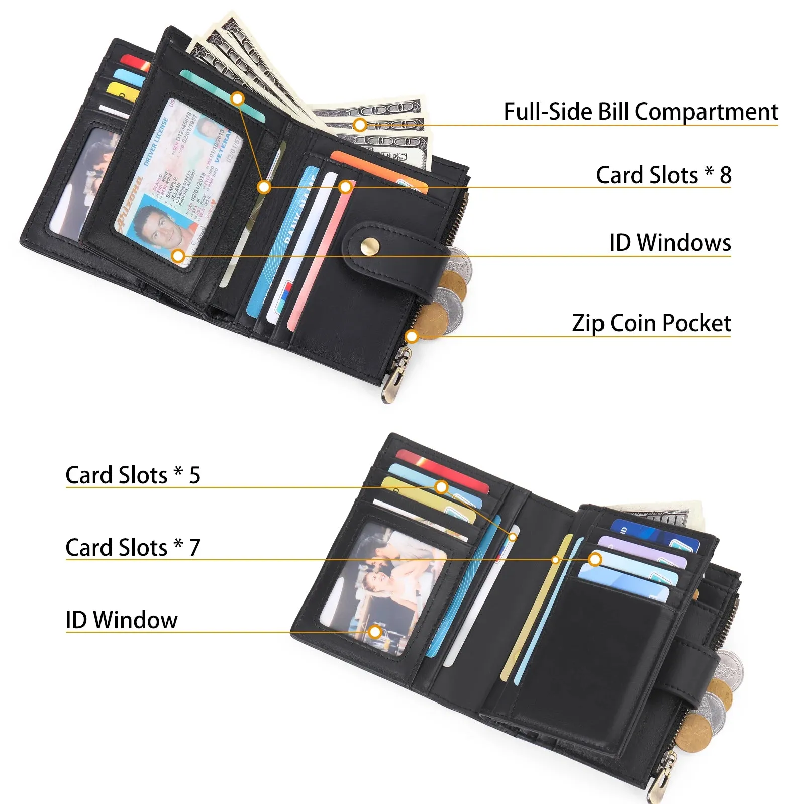 SENDEFN Vintage Smart Wallet with RFID Blocking