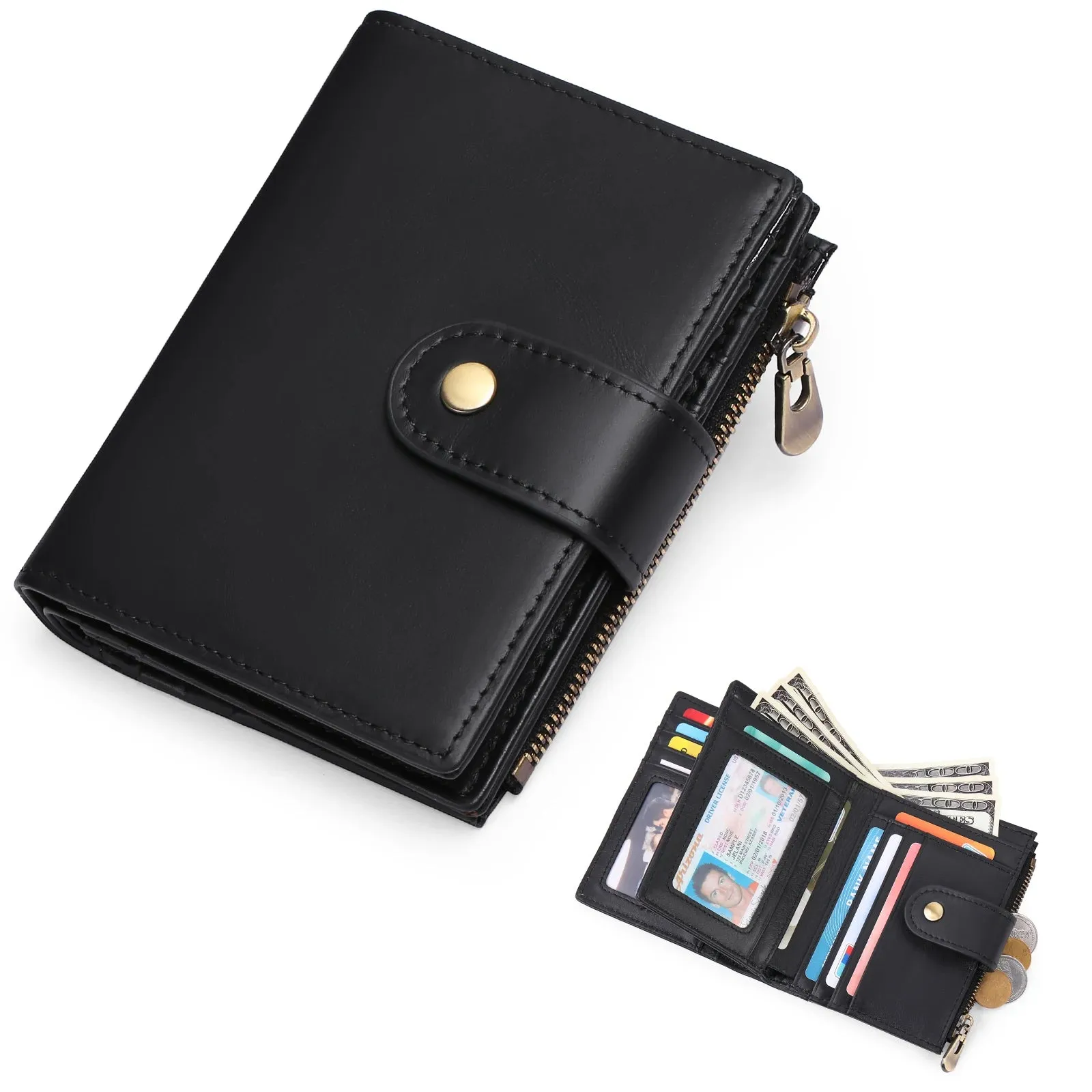 SENDEFN Vintage Smart Wallet with RFID Blocking