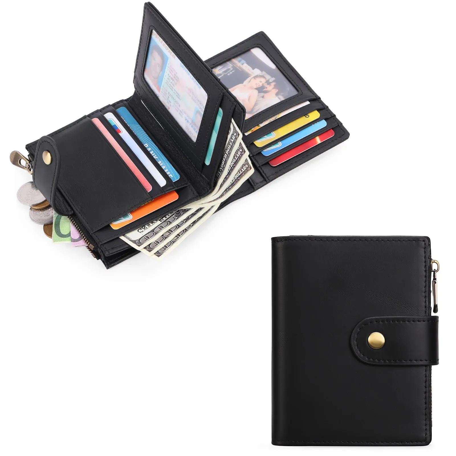 SENDEFN Vintage Smart Wallet with RFID Blocking