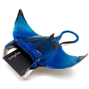 Silver Card Holder: Manta & Turtle