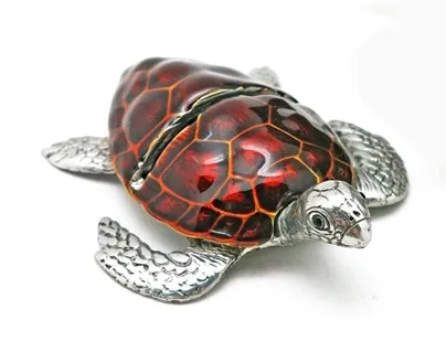 Silver Card Holder: Manta & Turtle