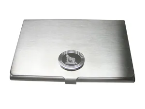Silver Toned Etched Oval Cheetah Business Card Holder