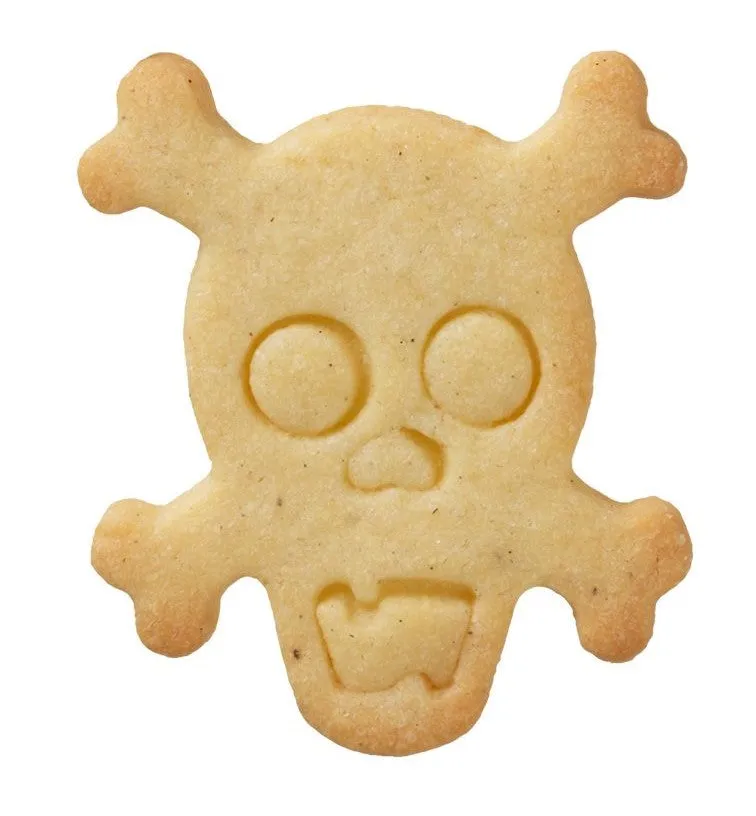 Skull and Crossbones Cookie Cutter with Embossed Detail