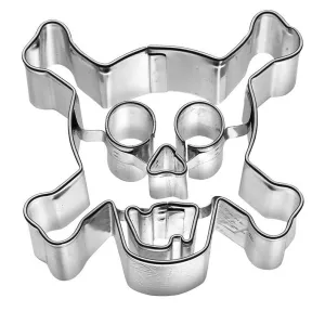 Skull and Crossbones Cookie Cutter with Embossed Detail