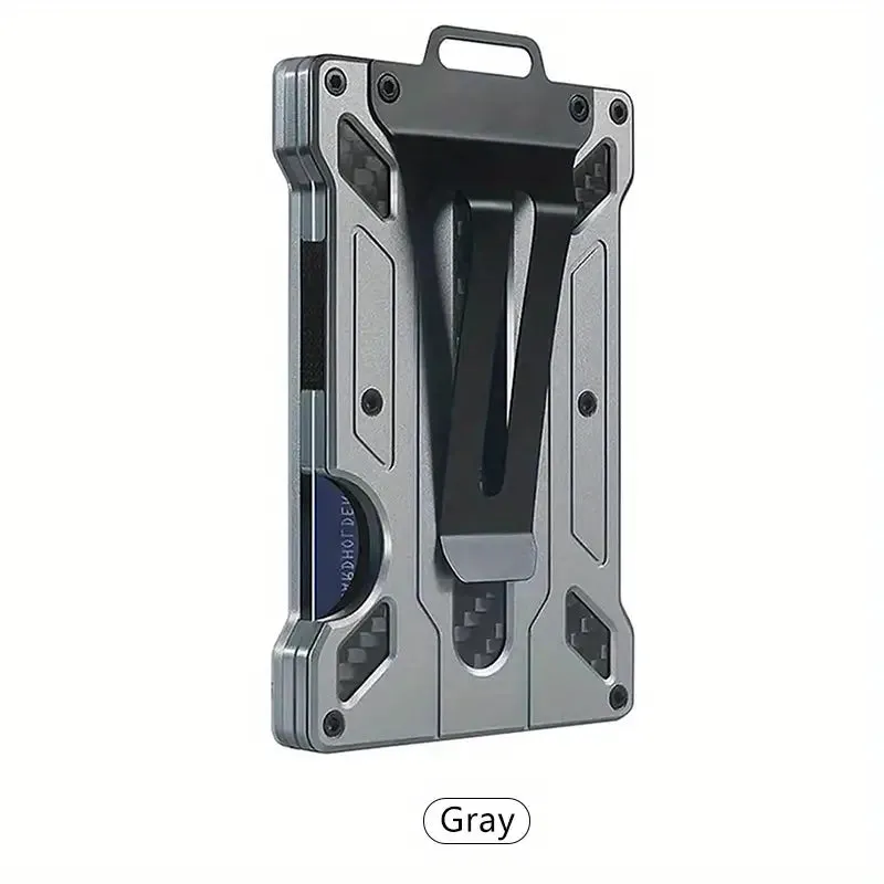 Slim RFID-Blocking Wallet: Aluminum Money Clip, ID Window, 15-Card Capacity