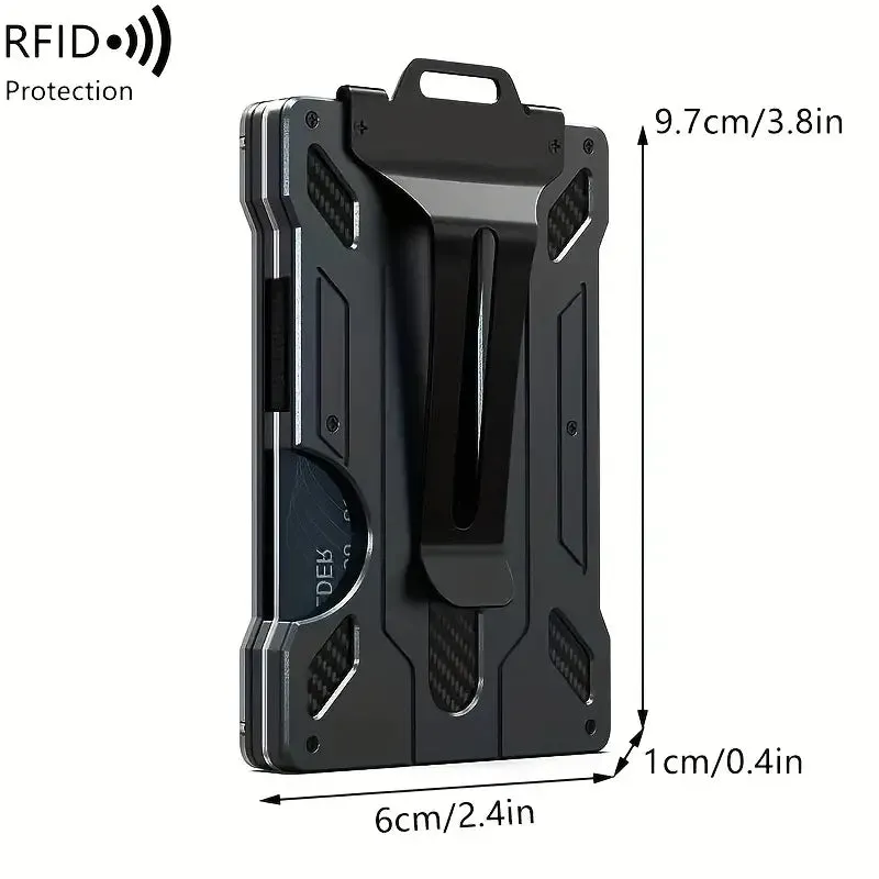 Slim RFID-Blocking Wallet: Aluminum Money Clip, ID Window, 15-Card Capacity
