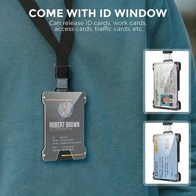 Slim RFID-Blocking Wallet: Aluminum Money Clip, ID Window, 15-Card Capacity