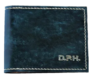 Slimline Billfold Wallet (no display) - Tan Interior - Embossed Initials