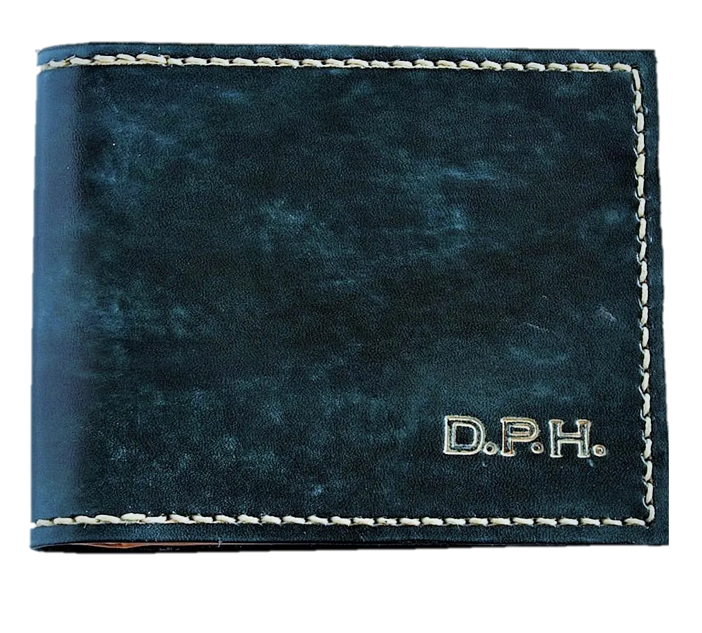 Slimline Billfold Wallet (no display) - Tan Interior - Embossed Initials