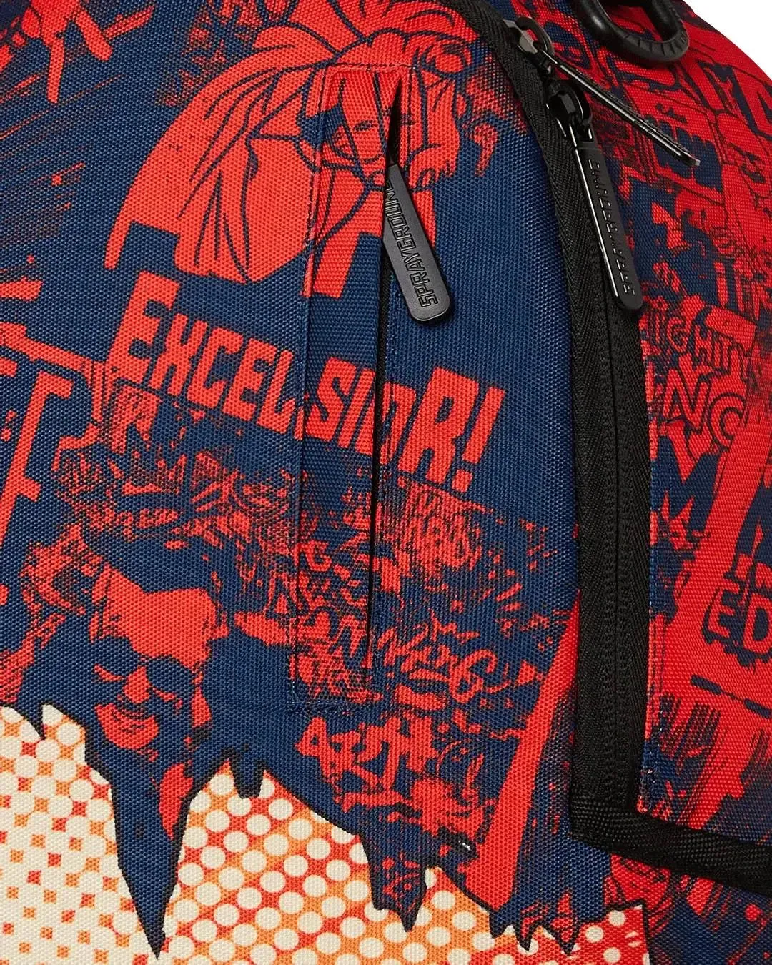 SprayGround Men Stan Lee Backpack BTS-25(Red Navy)