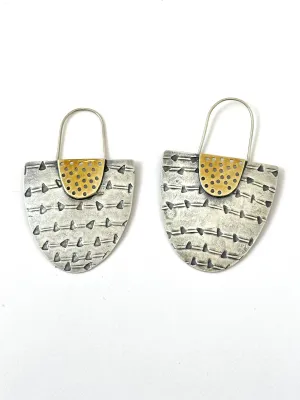 Sterling Silver Embossed Arch Earrings