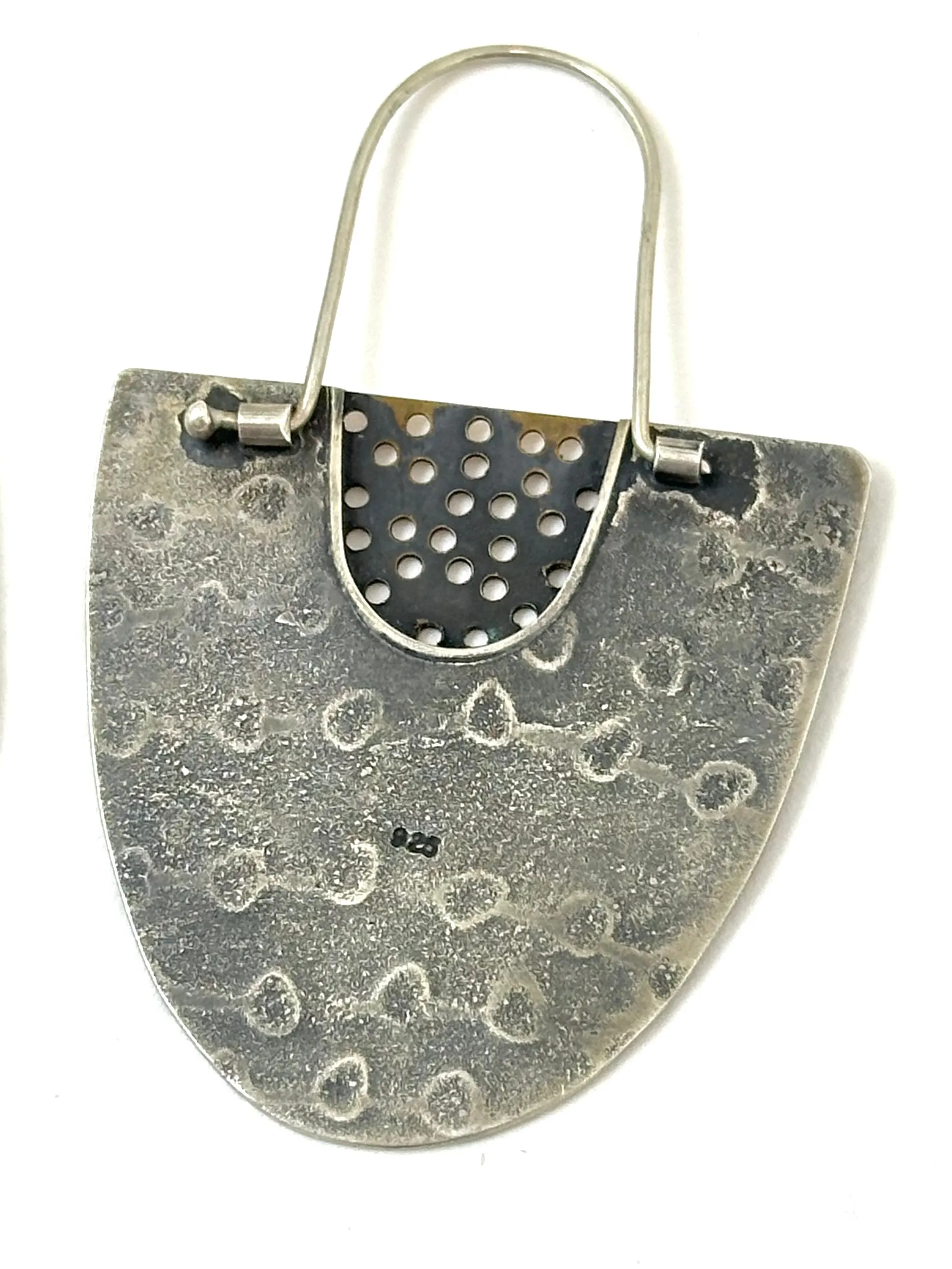 Sterling Silver Embossed Arch Earrings