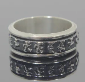 Sterling Silver Spinner Ring Grateful Dead Dancing Bears Size 8.5