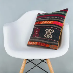 Striped Multiple Color Kilim Pillow Cover 16x16 6879