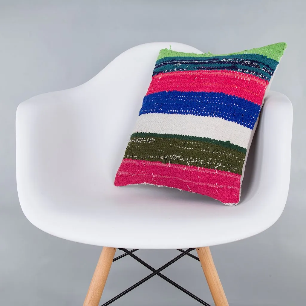 Striped Multiple Color Kilim Pillow Cover 16x16 7346