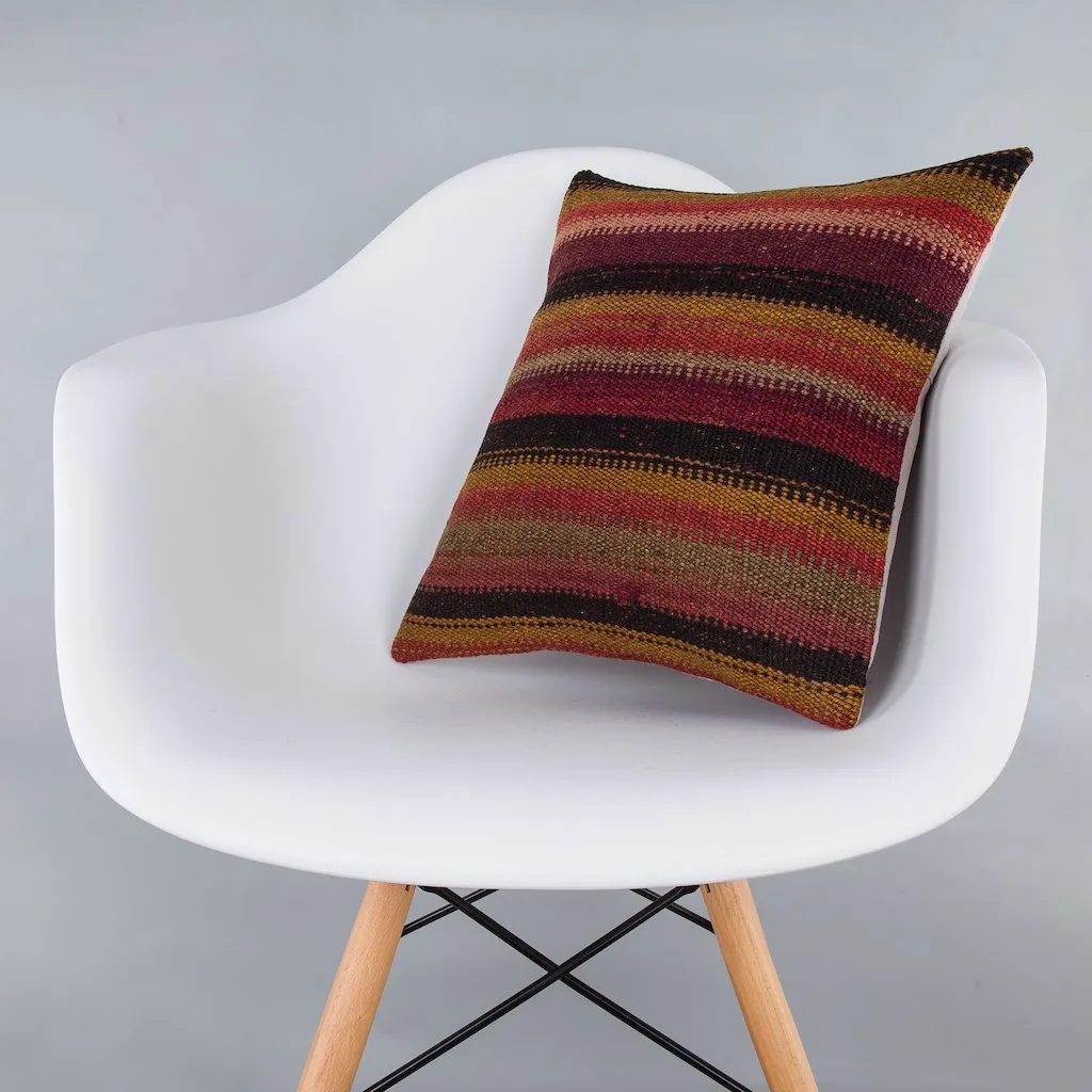 Striped Multiple Color Kilim Pillow Cover 16x16 7426