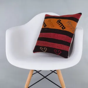 Striped Multiple Color Kilim Pillow Cover 16x16 7526