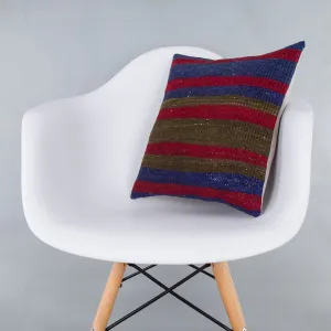 Striped Multiple Color Kilim Pillow Cover 16x16 7545
