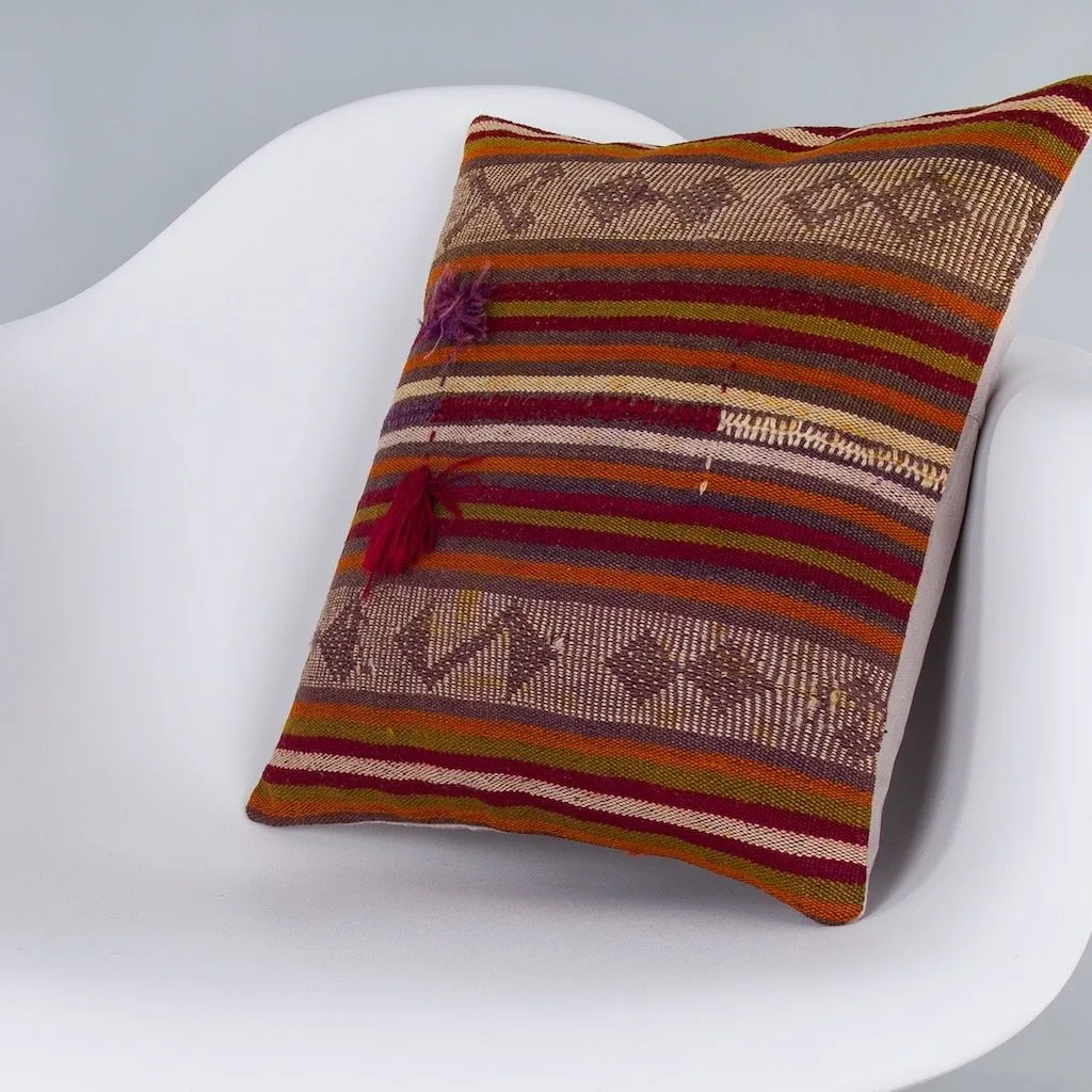 Striped Multiple Color Kilim Pillow Cover 16x16 7577