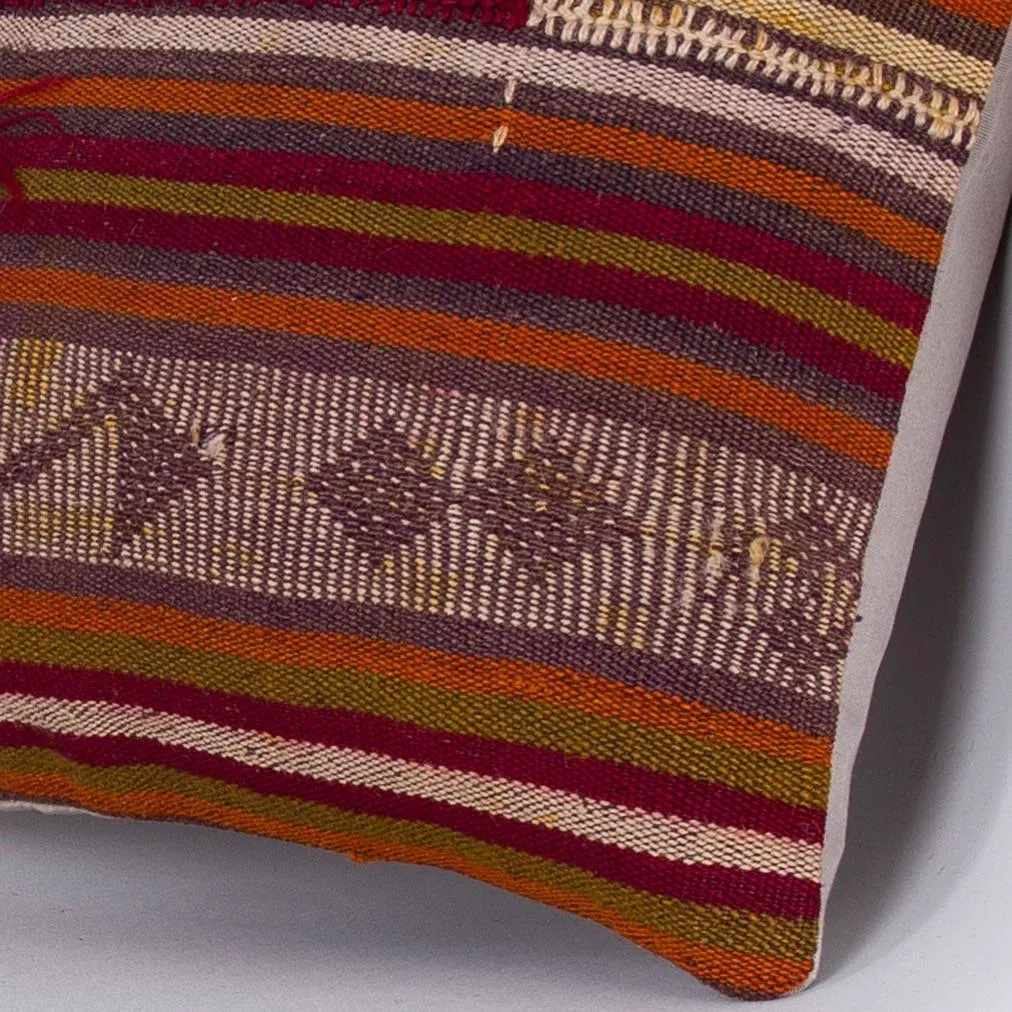 Striped Multiple Color Kilim Pillow Cover 16x16 7577