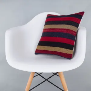 Striped Multiple Color Kilim Pillow Cover 16x16 7629