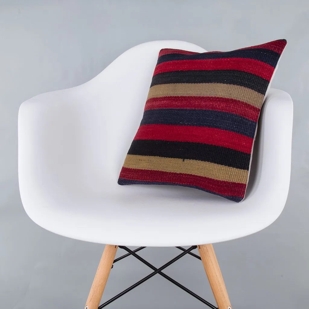 Striped Multiple Color Kilim Pillow Cover 16x16 7629