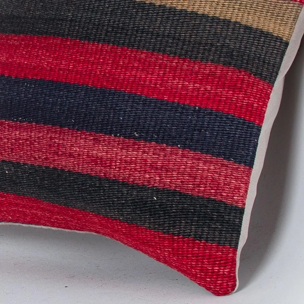 Striped Multiple Color Kilim Pillow Cover 16x16 7671