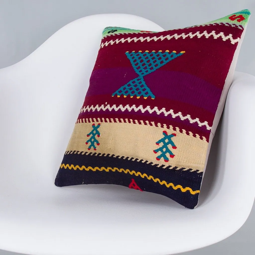 Striped Multiple Color Kilim Pillow Cover 16x16 7884